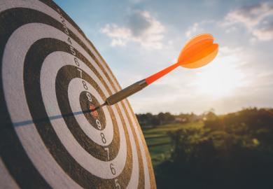 Dart in centre of target