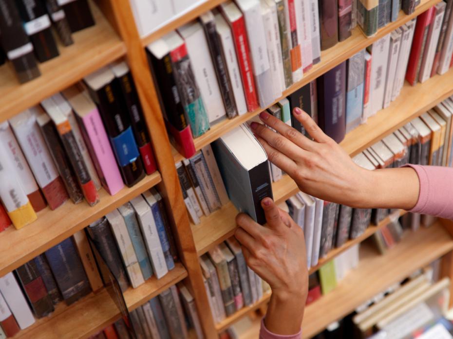 A library shelf