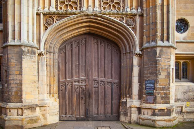 A closed gate at King's College, Cambridge